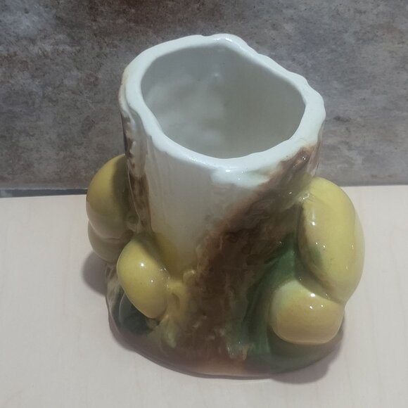 Vintage Ceramic Tree Stump Mushrooms Planter Vase - Picture 7 of 10
